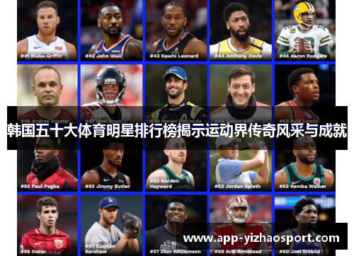 韩国五十大体育明星排行榜揭示运动界传奇风采与成就
